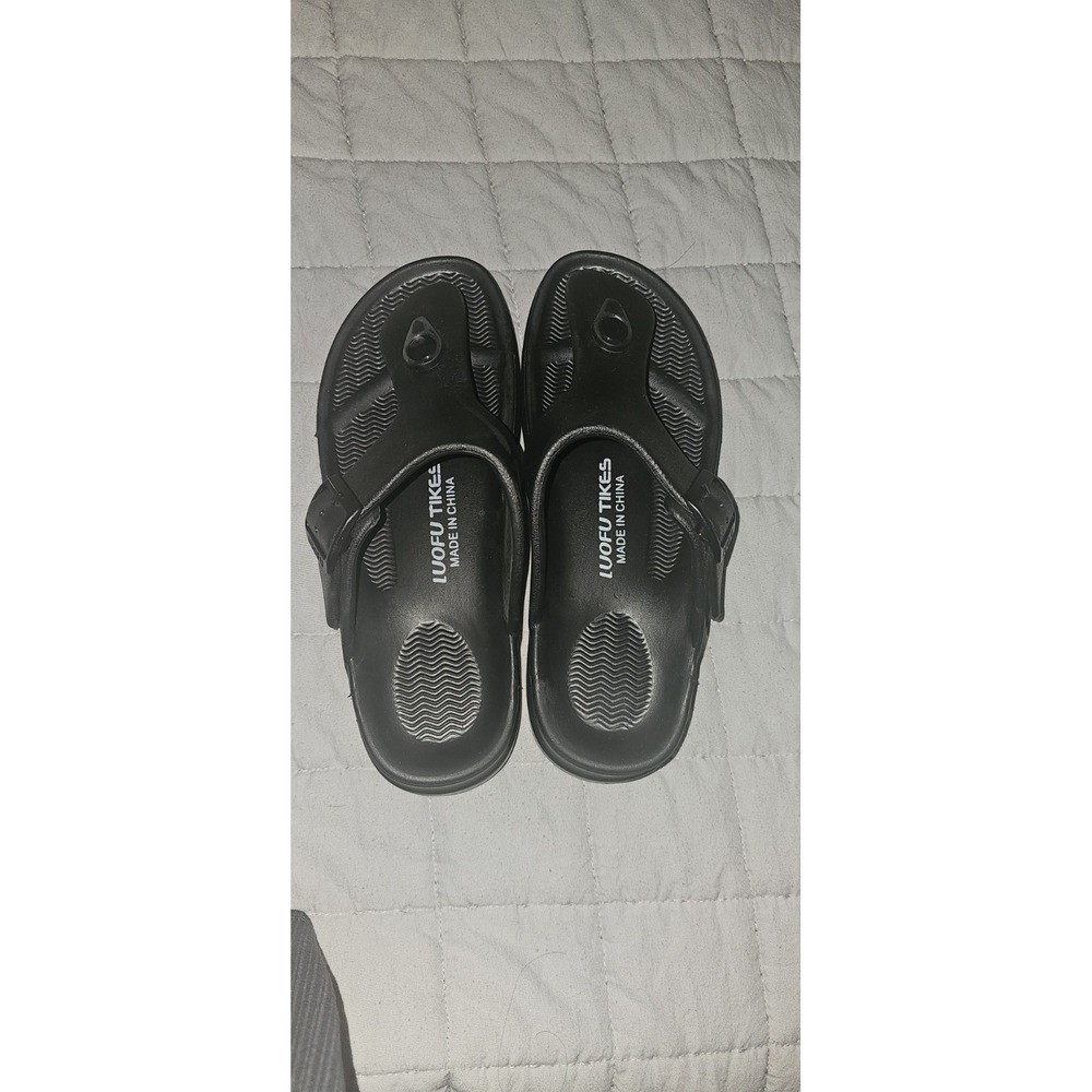 LUOFU TIKES E-6155 Womens Black Buckle Sandals Adjustable Strap EU 38